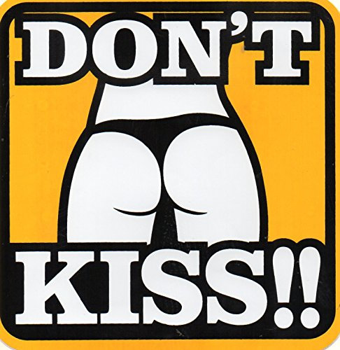 nicht Küssen (Don`t Kiss) Aufkleber Folie 1 Blatt 130 mm x 130 mm wetterfest