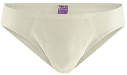 Living Crafts - JAN | Slip - Bequemer, qualitativer Feinripp, Männliche Unterwäsche, Bio-Baumwolle, Keine irritierenden Nähte, Elastischer Bund und Beinöffnung (5, Natural)