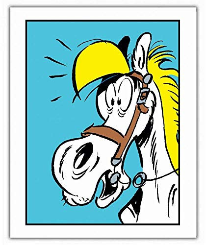 ZigZag Editions Poster Offset Lucky Luke, Jolly Jumper Blue Portrait (28x35,5cm)