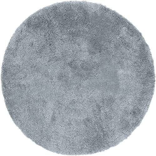 Erwin Müller Badematte, Badteppich Kefalonia rutschhemmend hellgrau Größe rund: 120 cm Ø - für Fußbodenheizung geeignet, dichter, Flauschiger Floor (weitere Farben, Größen)