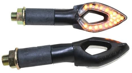 Citomerx Motorrad Mini Blinker LED Candle schwarz klar E-geprüft M10 kompatibel mit CPI SM 50 Honda CB 500 600 Italjet Formula Kawasaki KLR KMX 600 650 125 Suzuki DL DR GN GS GSX Yamaha DT XJ XT
