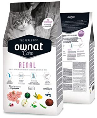 OWNAT Pienso para Gatos con Problemas Renales Pollo y Salmón (3 kg). Ownat para Gatos con Problemas Urinarios. Ingredientes Naturales sin Gluten, Comida Alta en Proteínas.