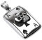 Bungsa Kettenanhänger Totenkopf Ass Skull Poker Casino Ace Spades Edelstahl silber schwarz (Pendant Anhänger Charm Beads Chirurgenstahl Damen Herren Schmuck)