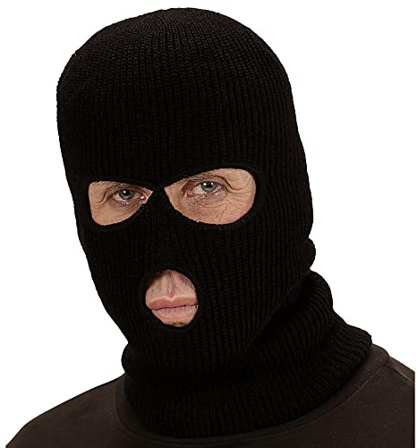 W WIDMANN Milano Party Fashion - Sturmhaube für Erwachsene, Sturmmaske, Balaclava, Gesichtsmaske, Räuber, Einbrecher