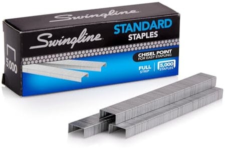 Swingline Standard-Heftklammern, 6,35 mm, volle Streifen, 5.000 Stück