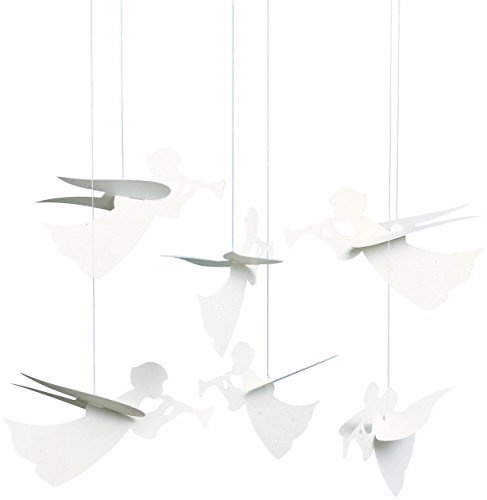 Flensted Angel - Móvil (cartón, 40 cm), color blanco