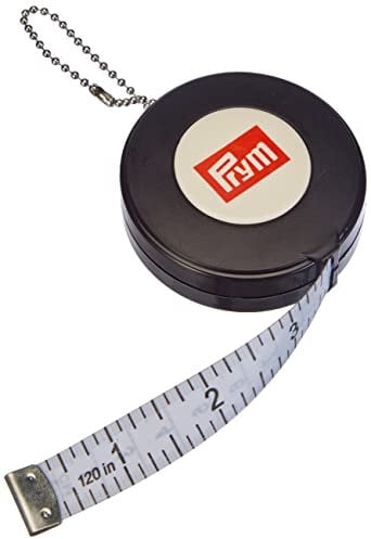 Prym 282260 Rollmaßband Jumbo 300 cm/120 inch – Maßband mit Rückzugmechanik, doppelseitige Skala in cm/inch, 15 mm breit – Selbstaufrollendes Schneidermaßband für Nähen & Basteln