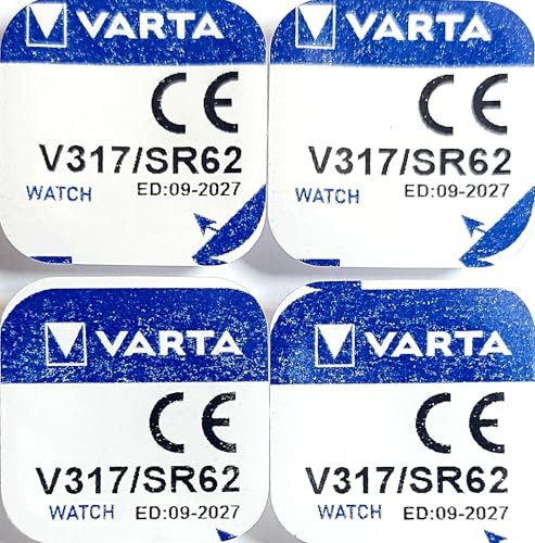 Pile de montre bouton varta 317 SR62SW 1.55v lot 4 piles