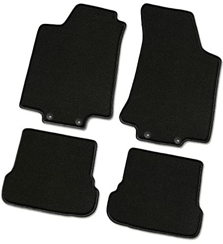 Bär-AfC Auto Fußmatten Supreme passend für VW Polo 6N2 1999-2001, Autoteppiche Velours Schwarz, Rand Kettelung Schwarz, Set 4-teilig, VW04296