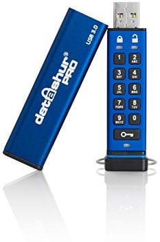 iStorage datAshur PRO 32 GB - Verschlüsselter USB-Speicherstick - Zertifiziert nach FIPS 140-2 Level 3 - Passwortgeschützt - Staub-/wasserbeständig