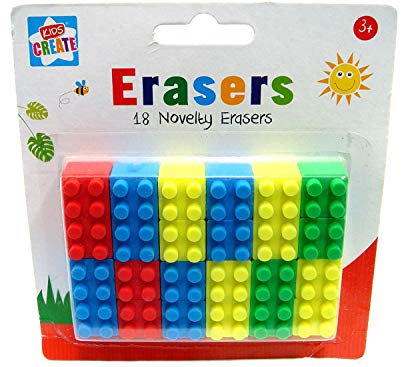 18 Novelty Lego Brick Erasers