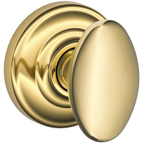 SCHLAGE Andover Hall/Closet Passage Door Knob, Bright Brass