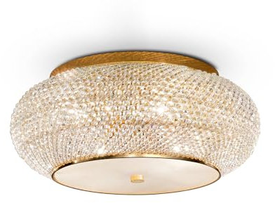 Ideal Lux Deckenleuchte PASHA PL10, 10-flammig, E14, Gold