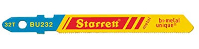 Starrett Metal Cutting Jigsaw Blades - 5 Pack BU232 Unified Shank 32 Teeth Per Inch Bi-Metal Unique Saw Blade Set for Thin Curved Cuts - Compatible With Bosch Dewalt Hitachi Festool Milwaukee