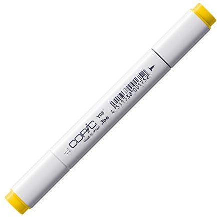 Copic Classic Coloured Marker Pen - (Y-08) Acid Yellow, For Art & Crafts, Colouring, Graphics, Highlighter, Design, Anime, Professional & Beginners, Art Supplies & Colouring Books