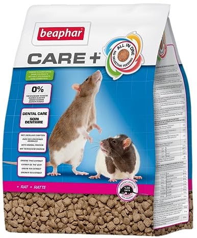 BEAPHAR - Care+ Ratte - Für Nager Und Kleinsäuger - Mit Omega-3 Und Omega-6, Spirulina, Vitamin E, Yucca Schidigera - Unterstützt Gesundheit Und Wohlbefinden - 1,5 kg