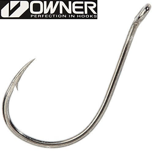 Owner Mückenhaken mit versetzter Supernadelspitze, schwarz, Chrom, Modell 5177, #1/0, 7 Stück