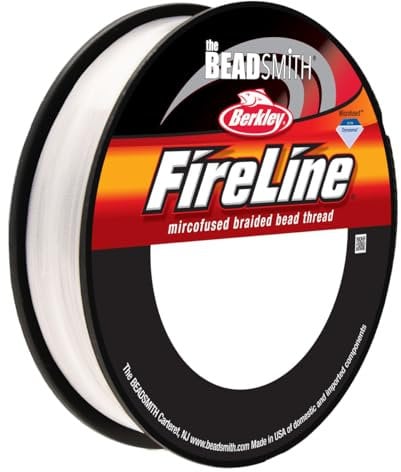 The Beadsmith Fireline by Berkley – Micro-Fused Braided Thread – 6lb. Test.006”/.15mm Diameter, 125 Yard Spool, Crystal Color – Super Strong Stringing Material for Jewelry Making and Bead Weaving