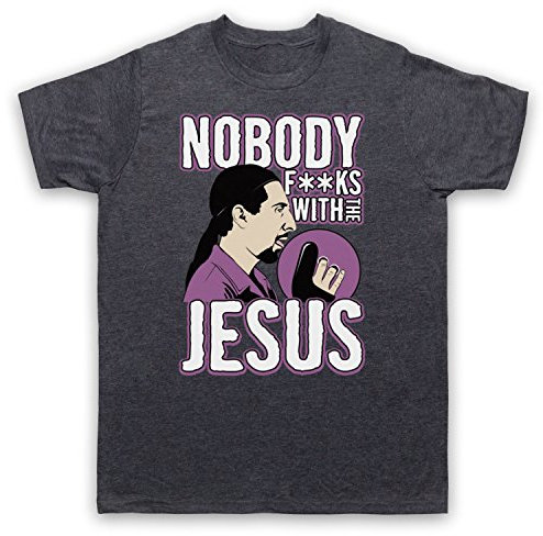 Big Lebowski Nobody Fucks with The Jesus Herren T-Shirt, Jahrgang Schiefer, XL