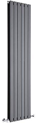 Milano Alpha Anthracite Vertical Double Flat Panel Radiator - 1600mm x 420mm