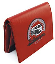 BRISA VW Collection - Volkswagen Unisex Retro-Vintage-Geld-Börse-Beutel aus Tarpaulin mit T1 Bus Design (Vintage/Rot)