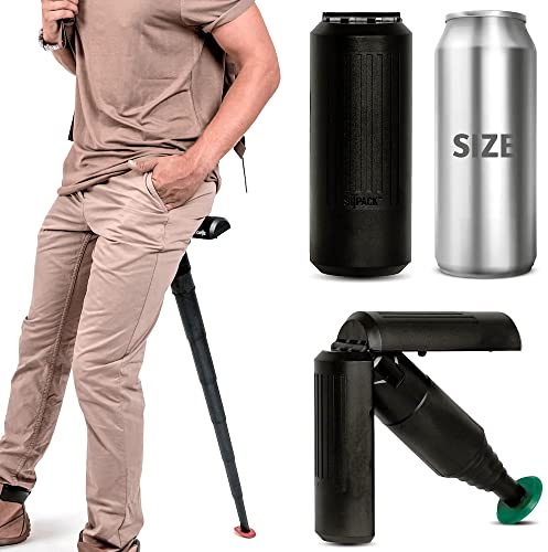 Sitpack 2.0 Teleskophocker - Faltbarer Campinghocker für Camping, Reisen, Freizeit, Outdoor – Inkl. Cover & 2 Ersatzfüßen - Extrem klein & leicht - 16,8 cm Höhe & 6,7 cm Ø, 560 g - Trägt bis zu 110 kg