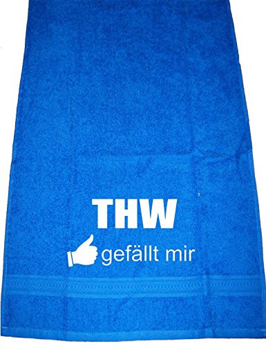 ShirtShop-Saar THW gefällt Mir; Handtuch Royalblau