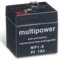 Multipower MP1-6 Akku PB Blei, 6 Volt 1000mAh, Anschluss 4,8m