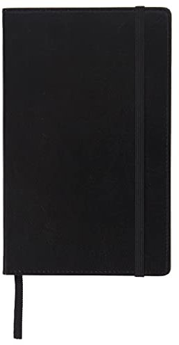 C.R. Gibson Schwarzes gebundenes Leder-Tagebuch, 12,7 x 21,6 cm.