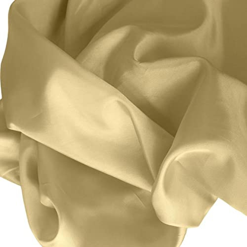 TOLKO 1m Futterstoff Meterware Baumwollstoff mit Seiden Glanz | universal Futter-Taft Stoff Dekostoff Kleiderstoff Hochzeitsstoff Kostümstoff | Stoffe zum Nähen Meterware Dekorieren (Sand Beige)