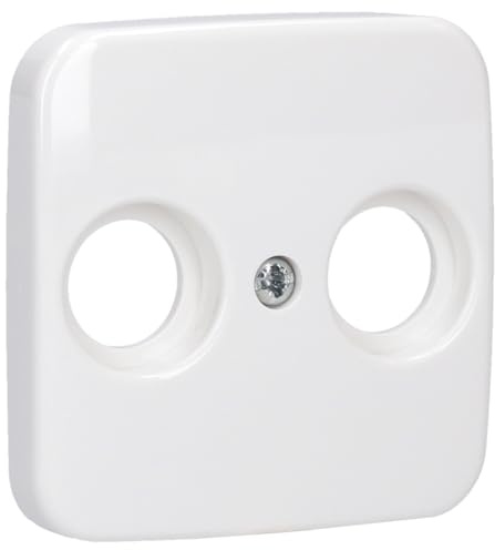 Busch Jäger Reflex SI – Schalter- und Steckdosen-Set, weiß (2531-214) Zentralscheibe Antenne 2-fach