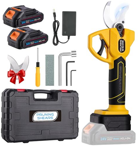 Forbici Potatura Elettriche - 40mm Cesoie Potatura Elettriche Professionali Con 2 21V/2000 mAh Batteria-Forbici a batteria da potatura per potatura per Giardinaggio Albero da Frutta Delle Viti