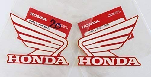NUOVO 100% ORIGINALE Honda Parafanghi Carburante Serbatoio Gas Serbatoio Adesivi Decalcomanie 2 x 90mm BIANCO / ROSSO Sinistra E Destra