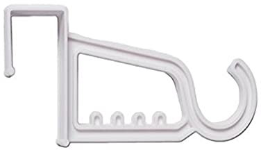 Merriway BH05071 (2 Pcs) Over Door Valet Coats, Hats, Robes, Towels, Single White Hook with 5 Slots for Clothes Hangers - Pack of 2 Pieces