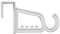 Merriway BH05071 (2 Pcs) Over Door Valet Coats, Hats, Robes, Towels, Single White Hook with 5 Slots for Clothes Hangers - Pack of 2 Pieces