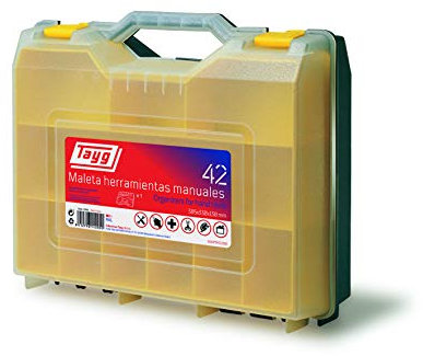 Tayg Maleta para herramienta eléctrica n. 42, Verde, Transparente, Amarillo, 385 x 330 x 130 mm