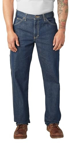 Dickies Mens Relaxed Fit Carpenter Jeans, Indigo Blue, 36W x 36L US