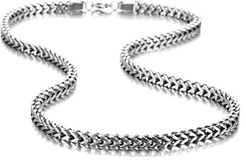 URBAN JEWELRY Stunning Mechanic Style Stainless Steel Silver Men's Necklace Link Chain (53 CM)
