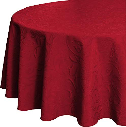 Pichler Tischdecke Cordoba bügelfrei rot Größe rund: 170 cm Ø