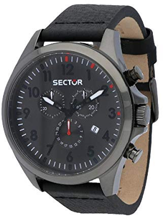 Sector Herren Chronograph Quarz Uhr mit Leder Armband R3271690026