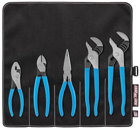 5pc Professional Plier Set, 5 Pliers, Roll