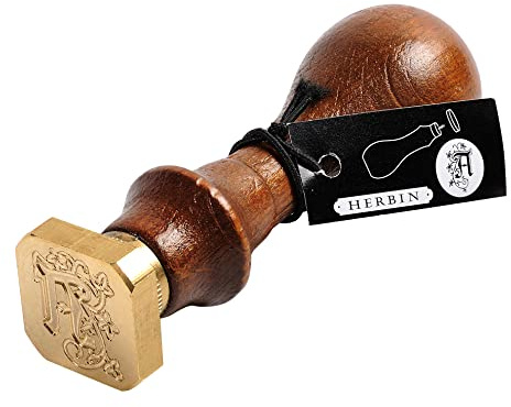 Jacques Herbin 40013T Siegel eckig mit HolzGriff Petschaft-Buchstabe M
