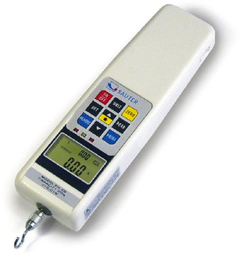 Sauter FH 200 - Dinamometro digitale universale con RS-232, per prove di trazione e compressione con funzione peak-hold, Campo di misurazione [Max]: 200 N, Divisione [d]: 0,1 N