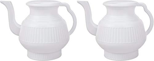 Mayaka786 Pair of Lota or Bodna or Toilet Wash Jug (White and White)
