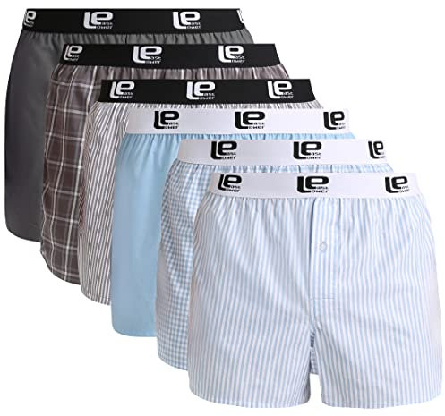 Lower East Herren Le215 Boxershorts, Hellblau/Grau, XXL (6er Pack)