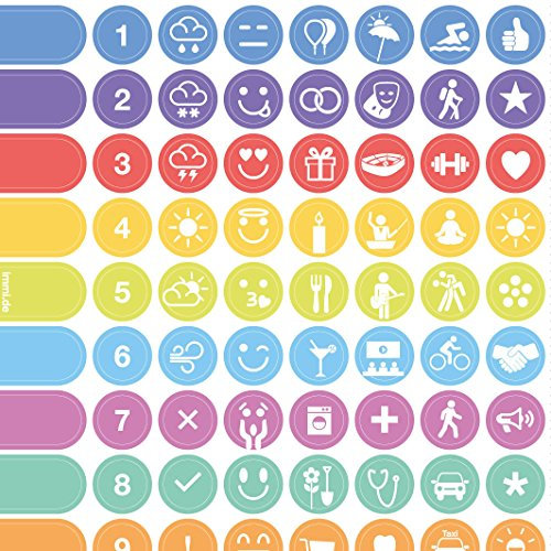 immi Wochenplaner-Sticker 288 St. Organizer-Aufkleber 9mm, weekview, Alle Zeichen