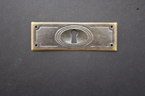 Schubladenbeschlag, Blech gepreßt, Jugendstil Art, Möbelbeschlag, patiniert, 96 x 32 mm