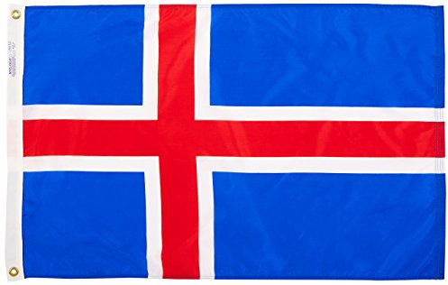 Annin & Co Modell 193568 Island Internationale Flagge, 6 x 91 cm, 100% Offiziellen Designspezifikationen der Vereinten Nationen