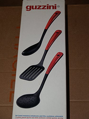 guzzini 27420045 set mestolame antiaderentelatina arancio trasparente