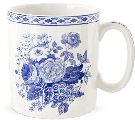 Portmeirion Blue Room, Porzellantasse Blue Rose, Blau/Weiß